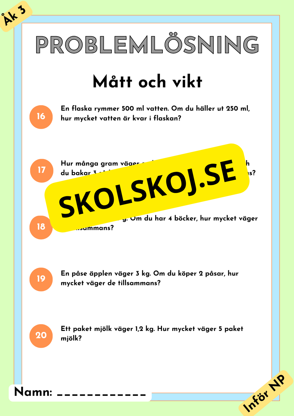 Problemlösning - Årskurs 3 - NP - Häfte