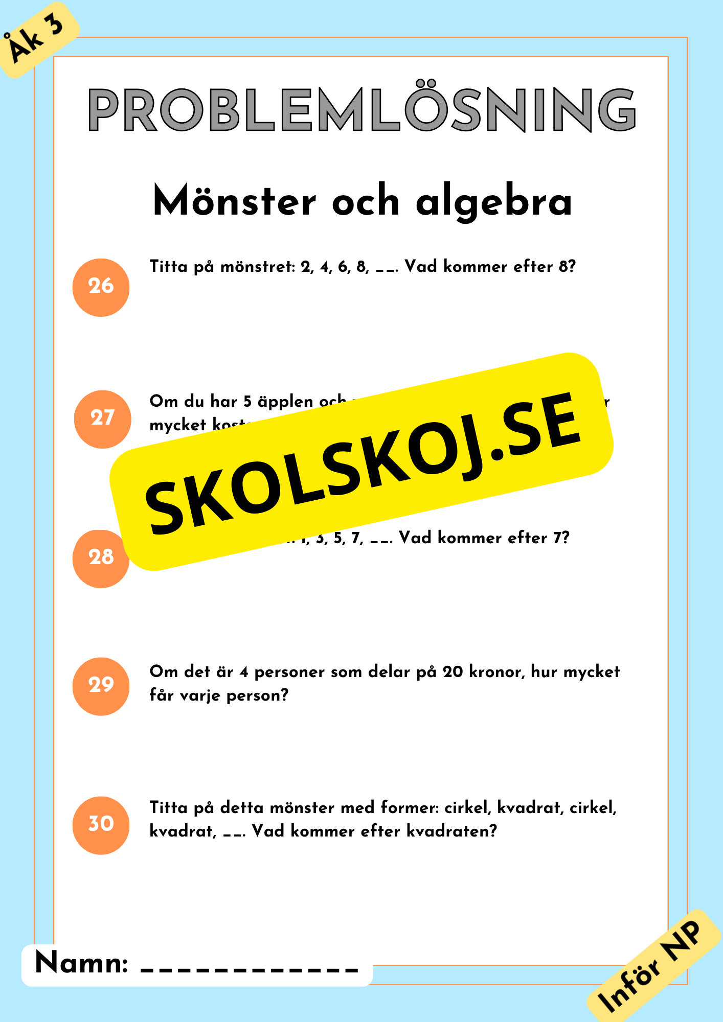 Problemlösning - Årskurs 3 - NP - Häfte