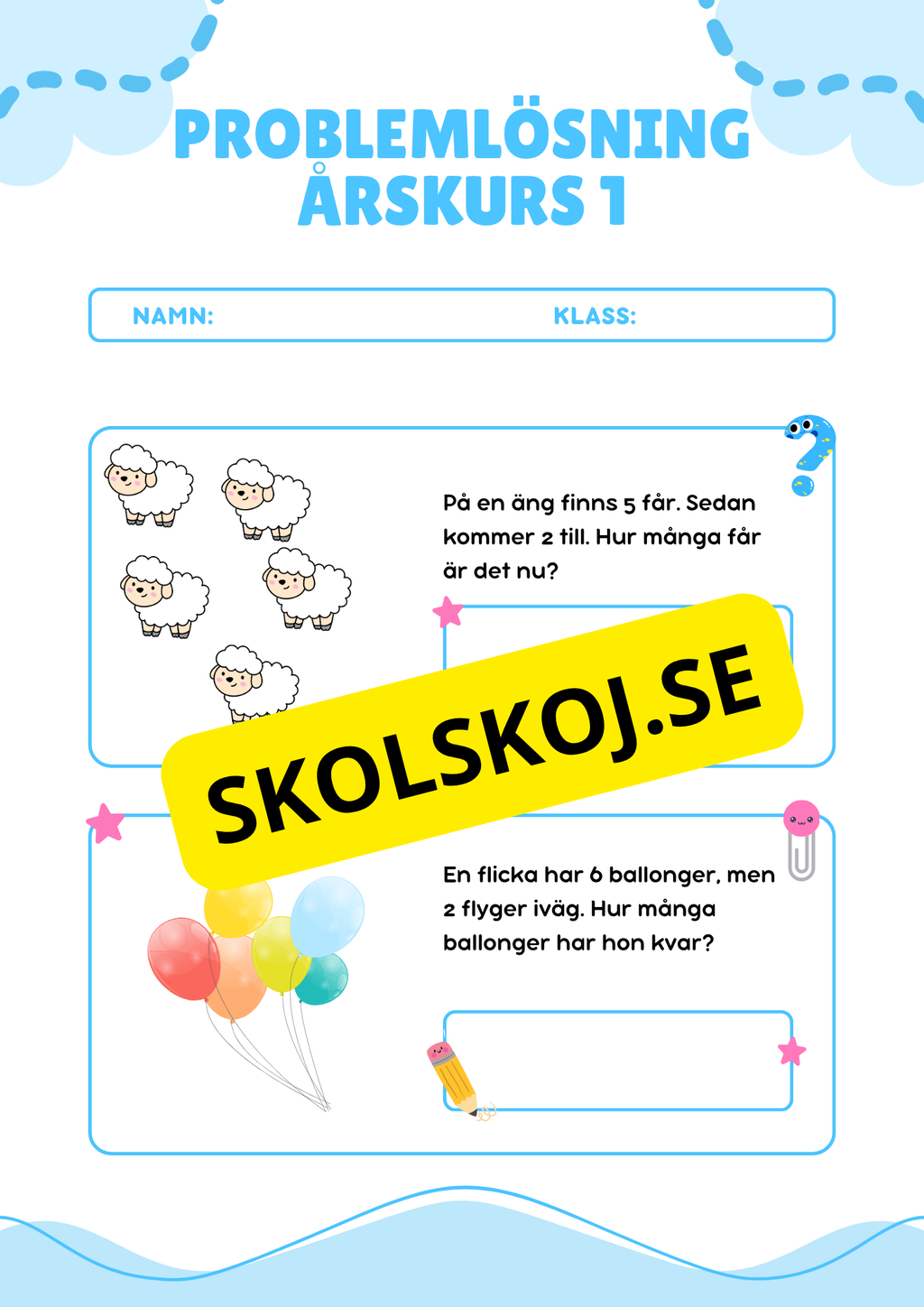 Problemlösning - Blandade uppgifter - Årskurs 1