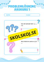 Problemlösning - Blandade uppgifter - Årskurs 1