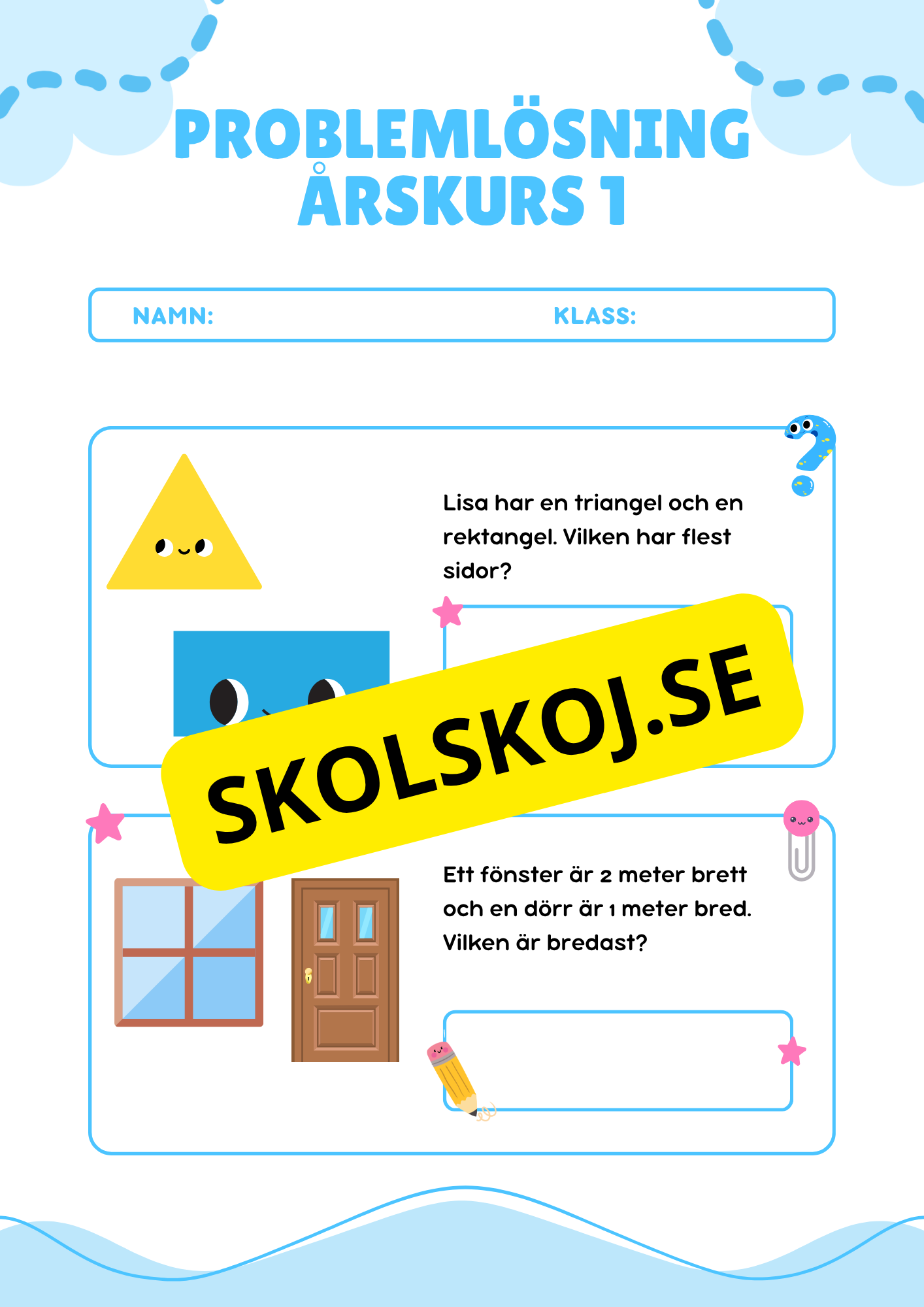Problemlösning - Blandade uppgifter - Årskurs 1