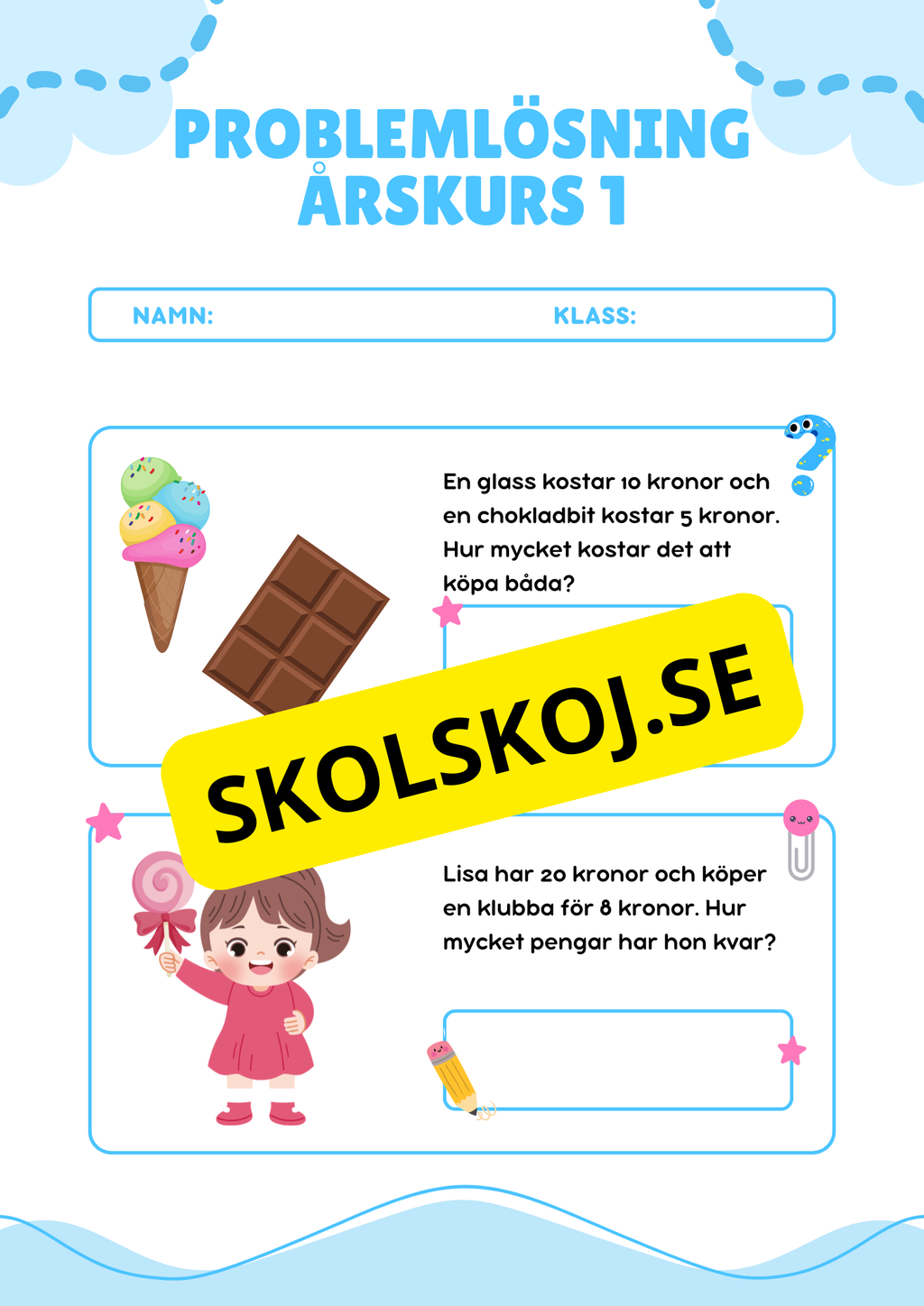Problemlösning - Blandade uppgifter - Årskurs 1