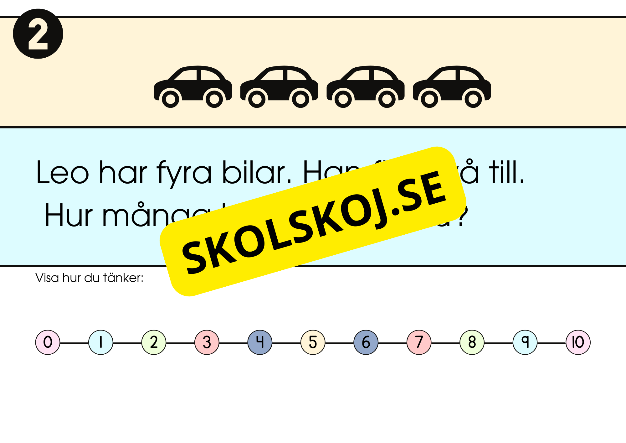 Problemlösning - Blandade uppgifter - Fk - Åk 2