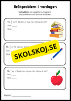 Problemlösning - Bråkproblem i vardagen - Årskurs 4 - 6