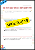 Problemlösning - De fyra räknesätten - Åk 4 - 6