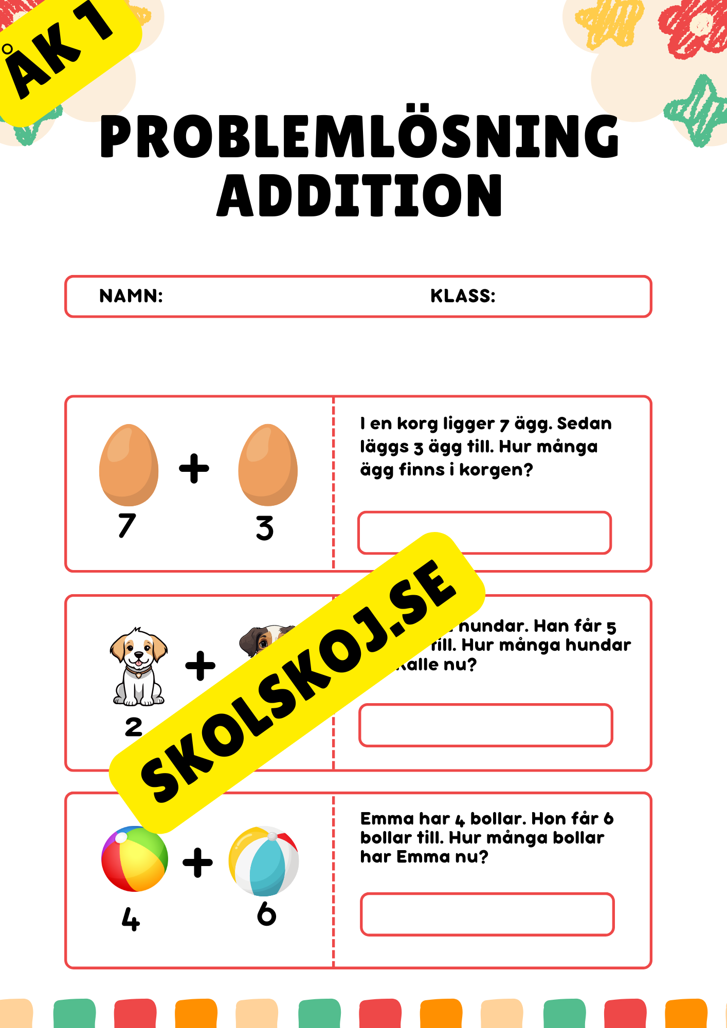 Problemlösning Addition - Årskurs 1