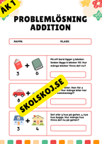 Problemlösning Addition - Årskurs 1