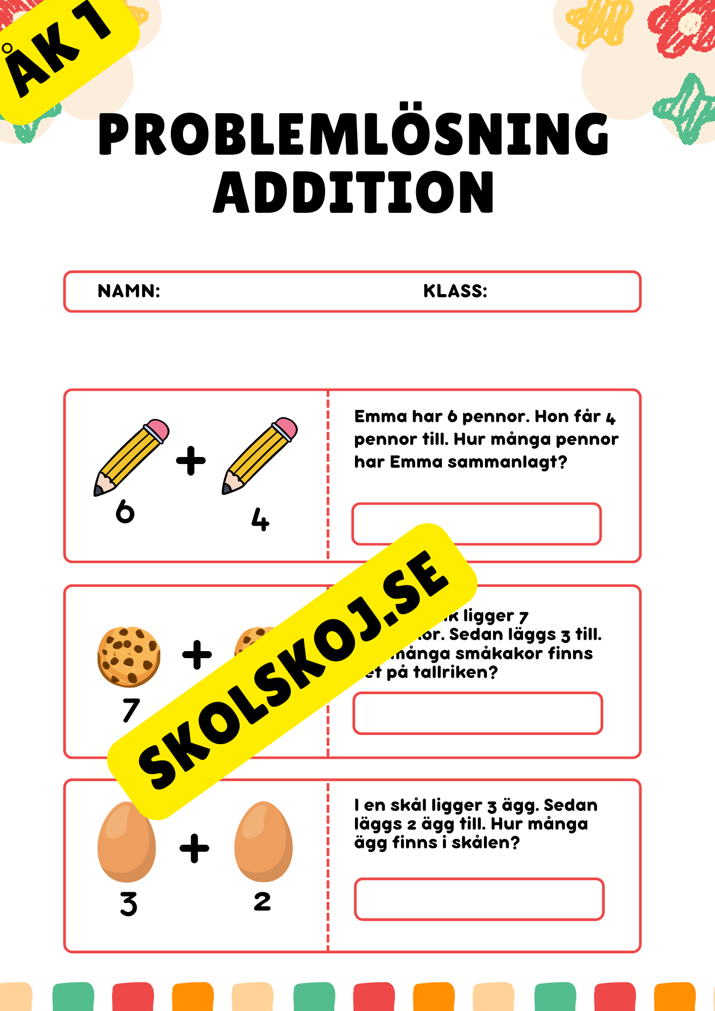 Problemlösning Addition - Årskurs 1