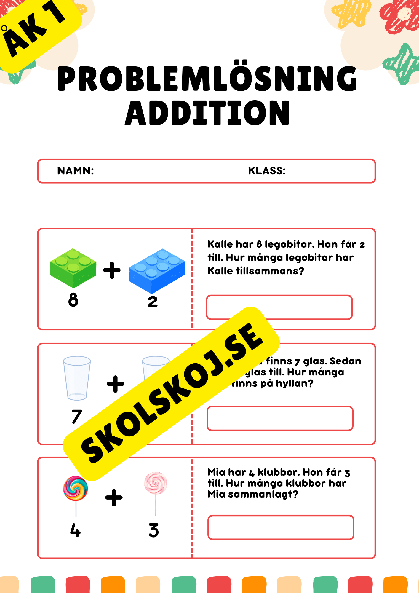 Problemlösning Addition - Årskurs 1