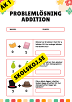 Problemlösning Addition - Årskurs 1
