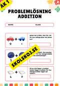 Problemlösning Addition - Årskurs 1