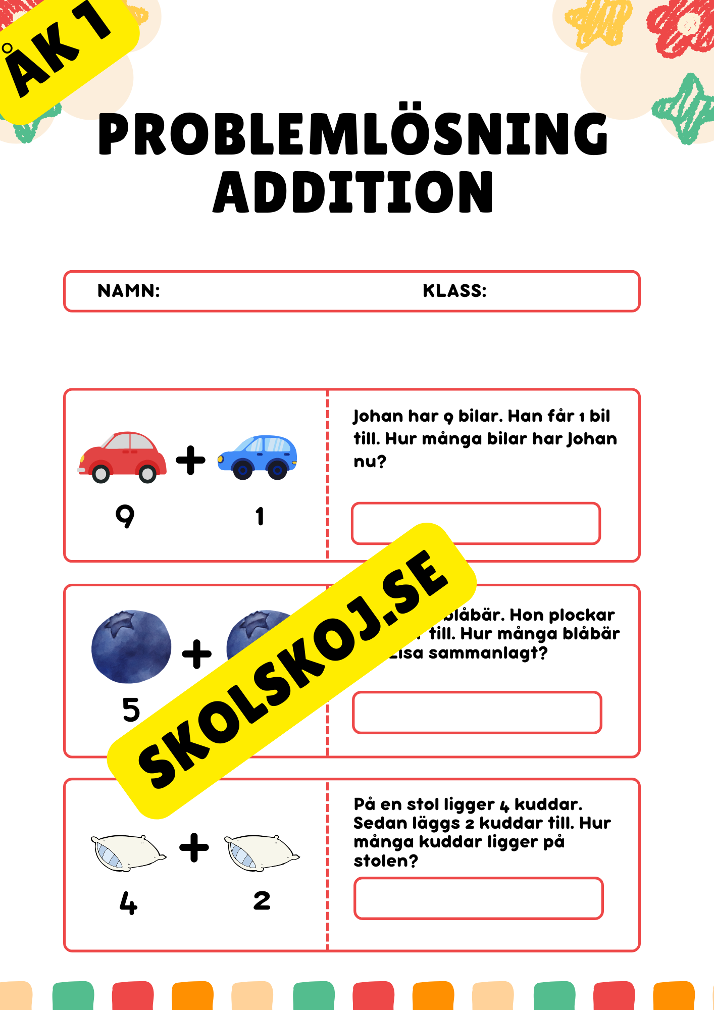 Problemlösning Addition - Årskurs 1