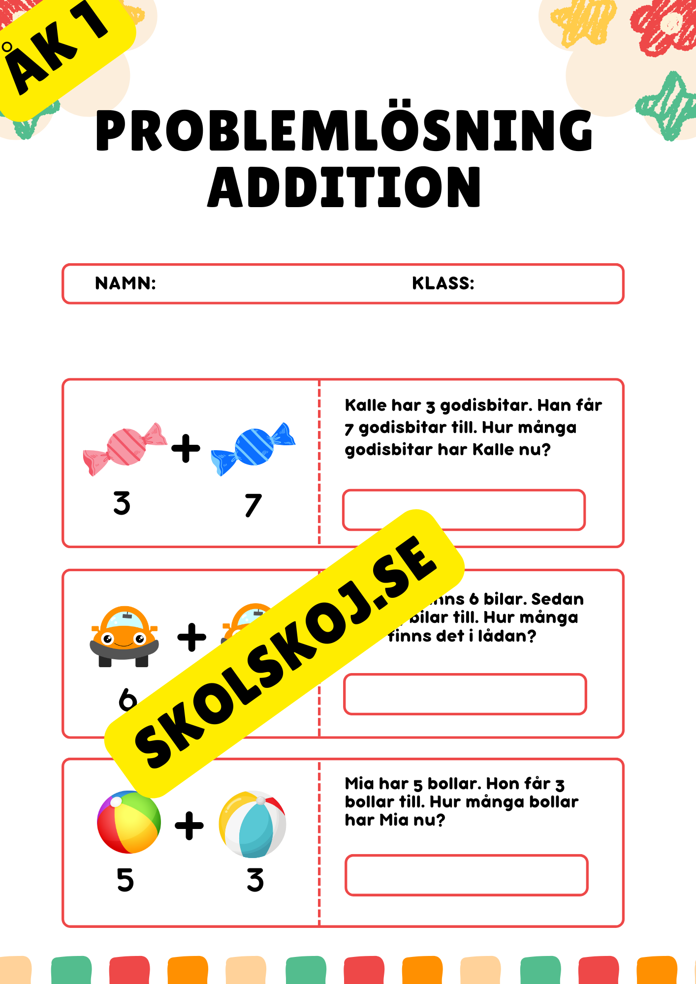 Problemlösning Addition - Årskurs 1
