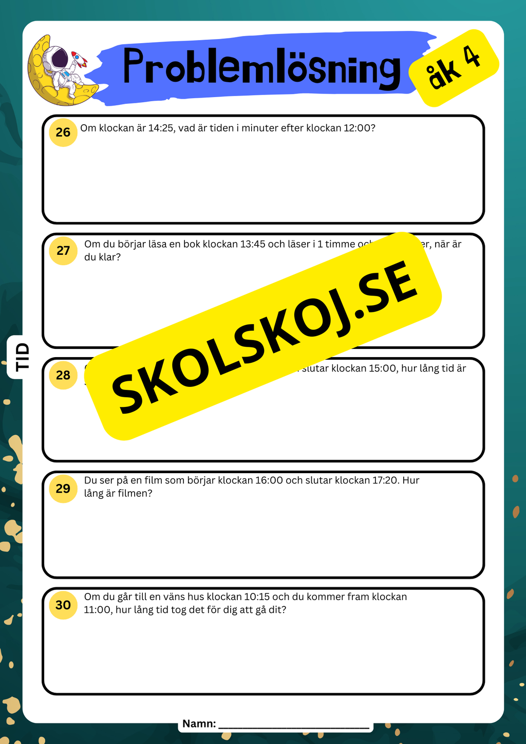 Problemlösning årskurs 4 - Blandade uppgifter - Häfte