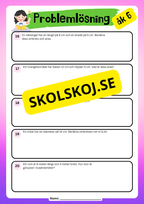 Problemlösning årskurs 6 - Blandade uppgifter