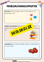Problemlösningsuppgifter - Åk 1 - 2