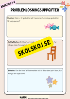 Problemlösningsuppgifter - Åk 1 - 2