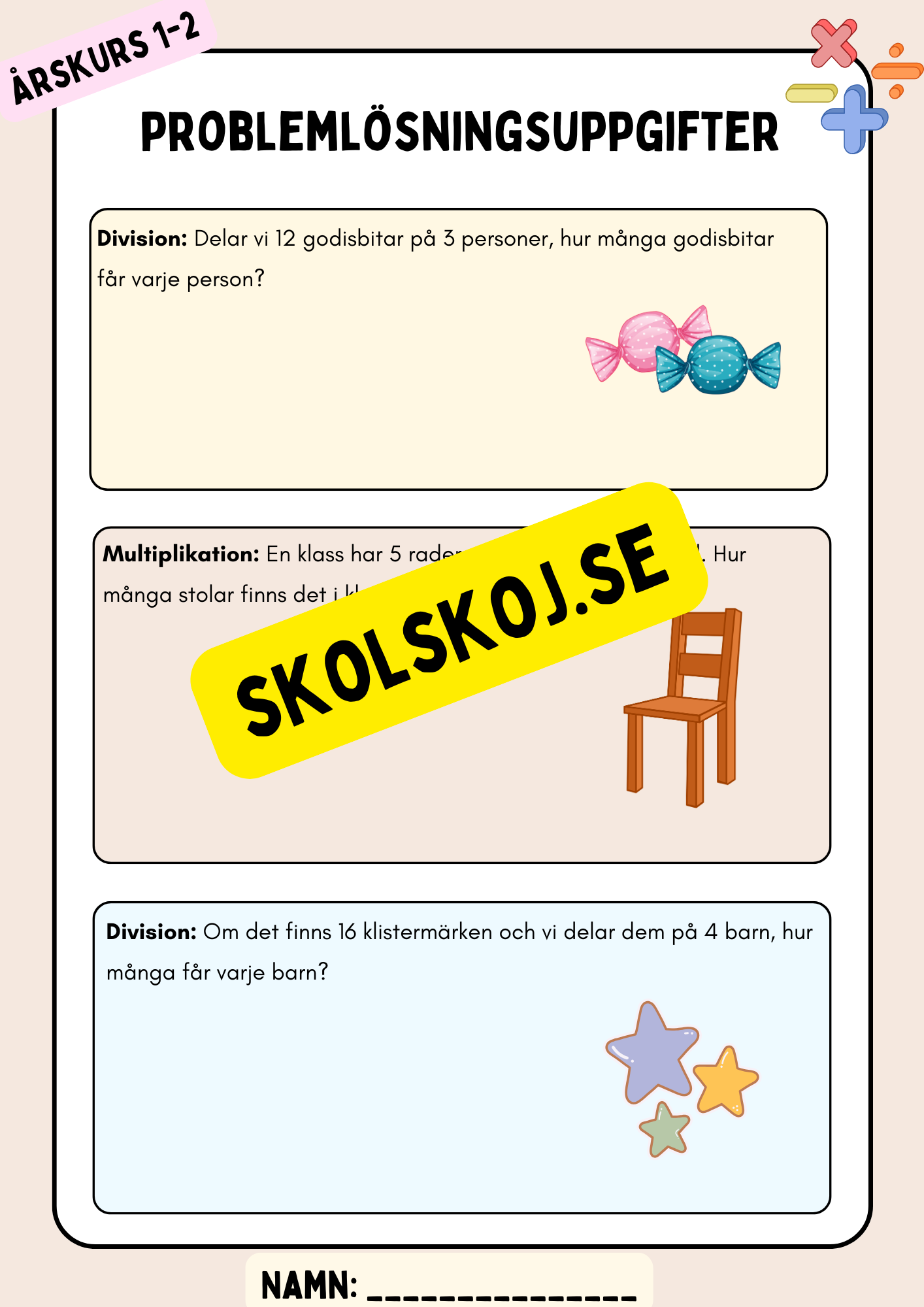 Problemlösningsuppgifter - Åk 1 - 2