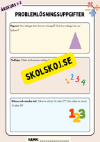 Problemlösningsuppgifter - Åk 1 - 2