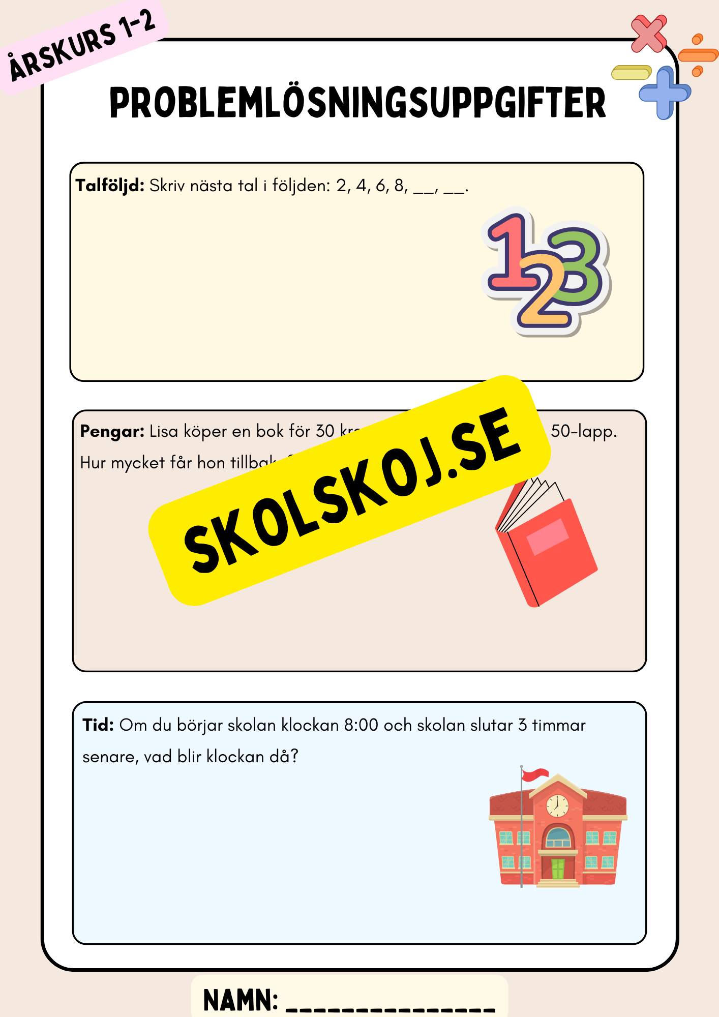 Problemlösningsuppgifter - Åk 1 - 2