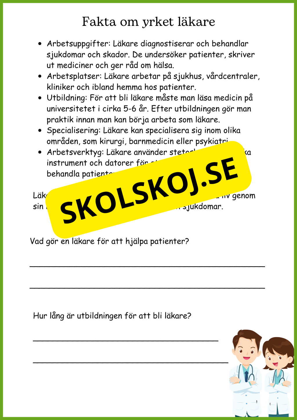Korta fakta om viktiga samhällsfunktioner och olika yrken och lite till