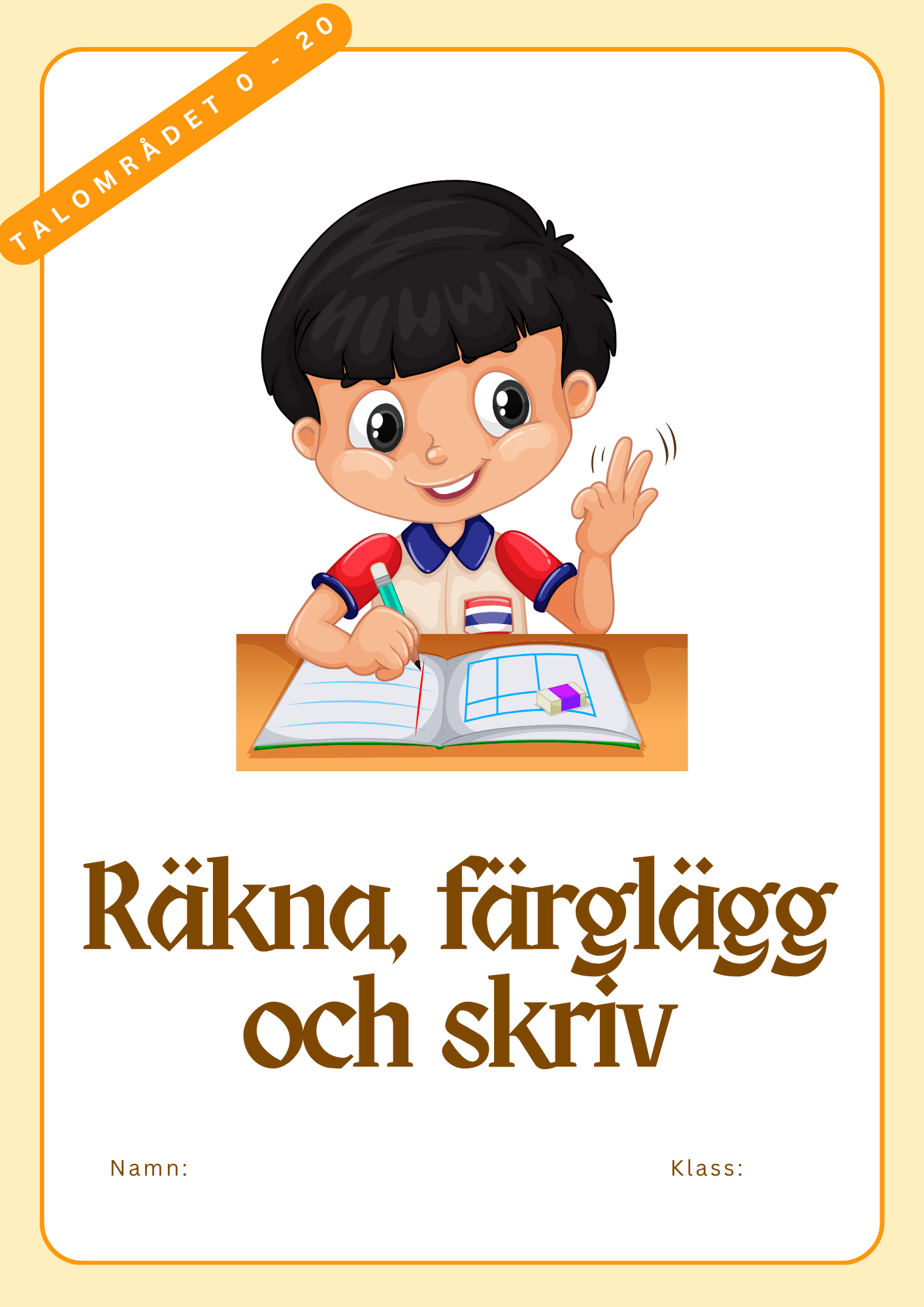 Räkna färglägg och skriv - 0 - 20