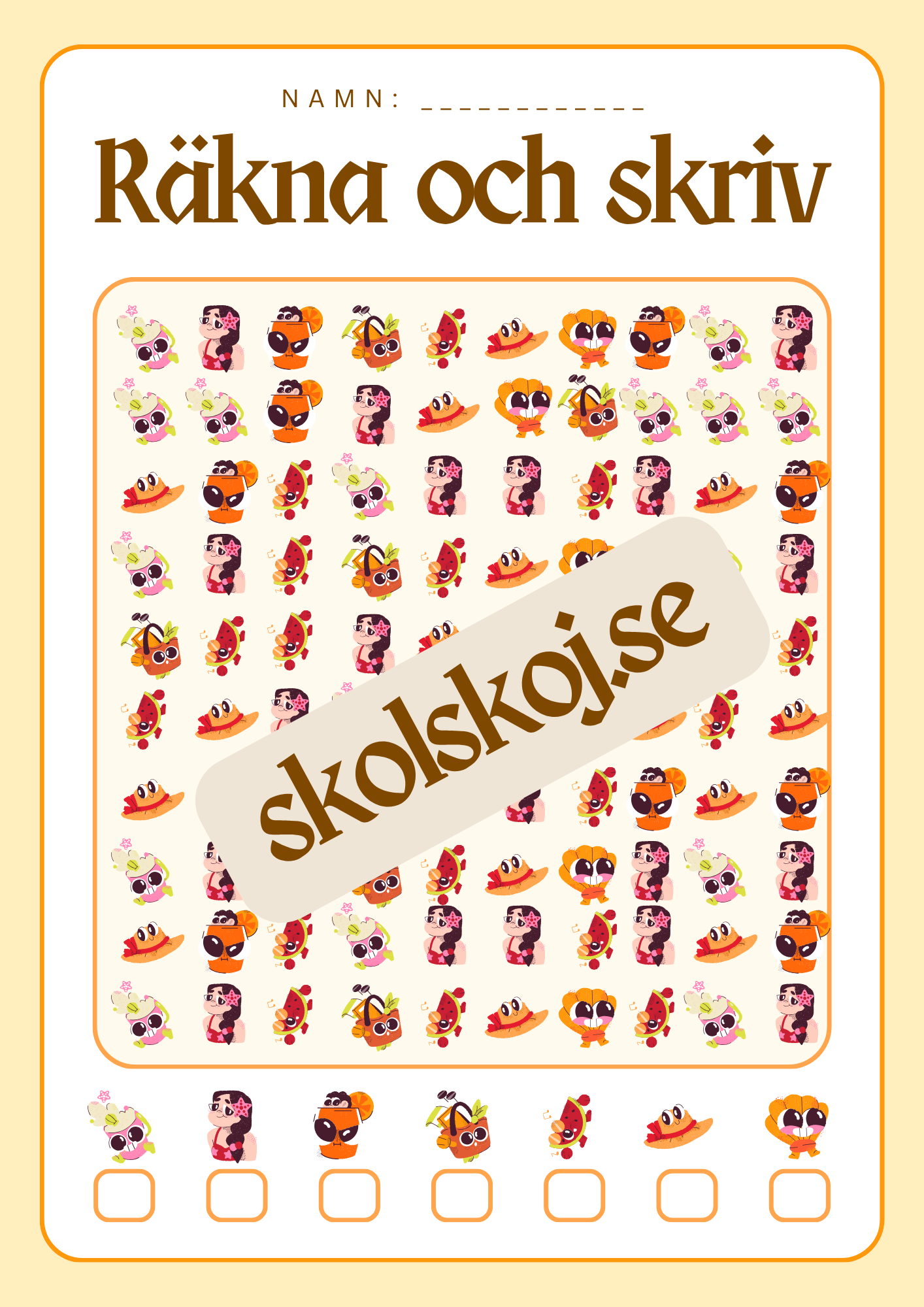Räkna färglägg och skriv - 0 - 20