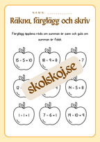 Räkna färglägg och skriv - 0 - 20