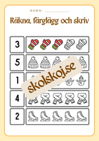 Räkna färglägg och skriv - 0 - 20