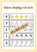 Räkna färglägg och skriv - 0 - 20