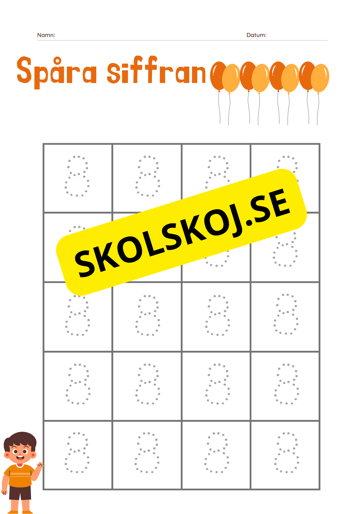 Räkna och skriv tillsammans med Liam