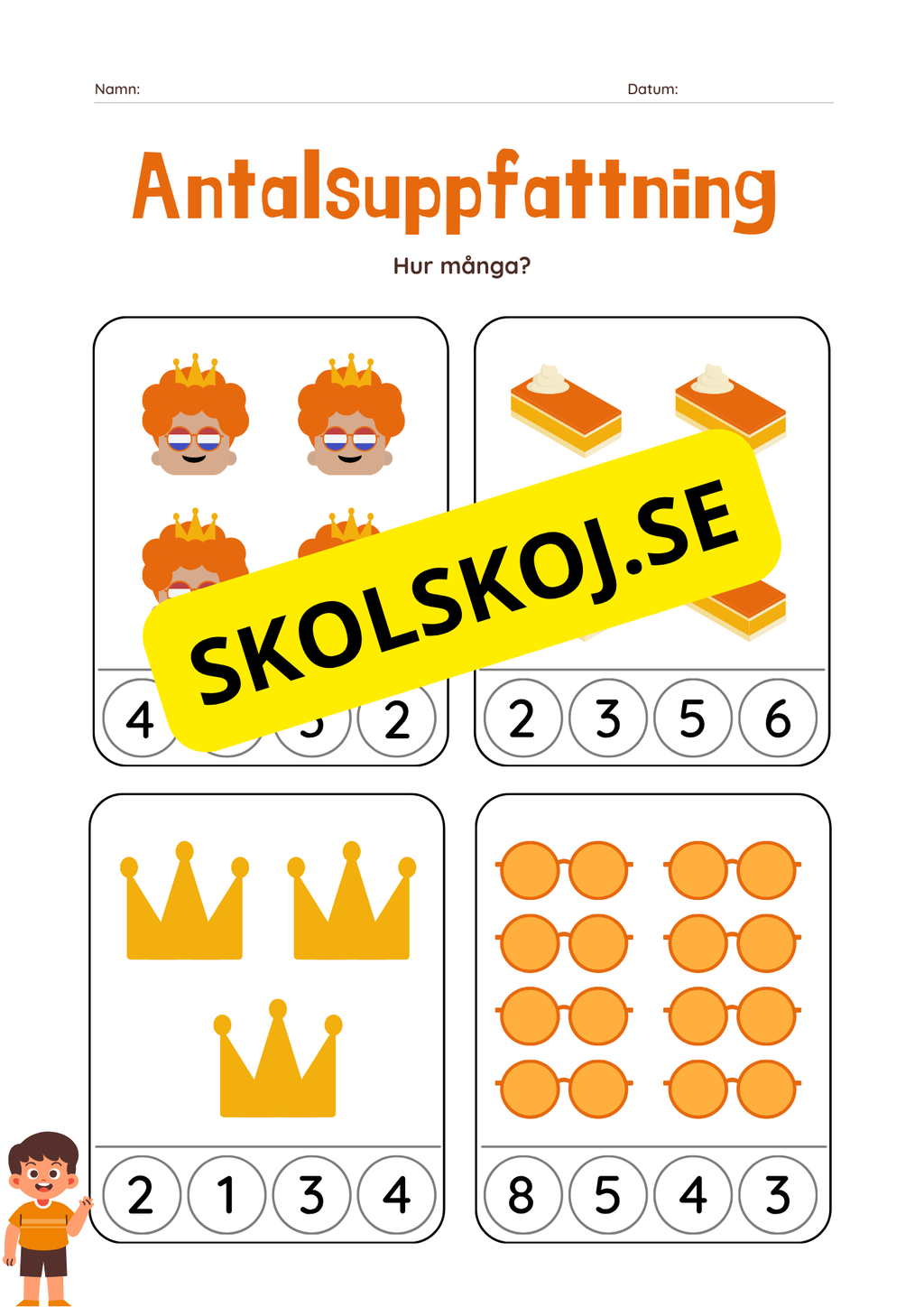 Räkna och skriv tillsammans med Liam