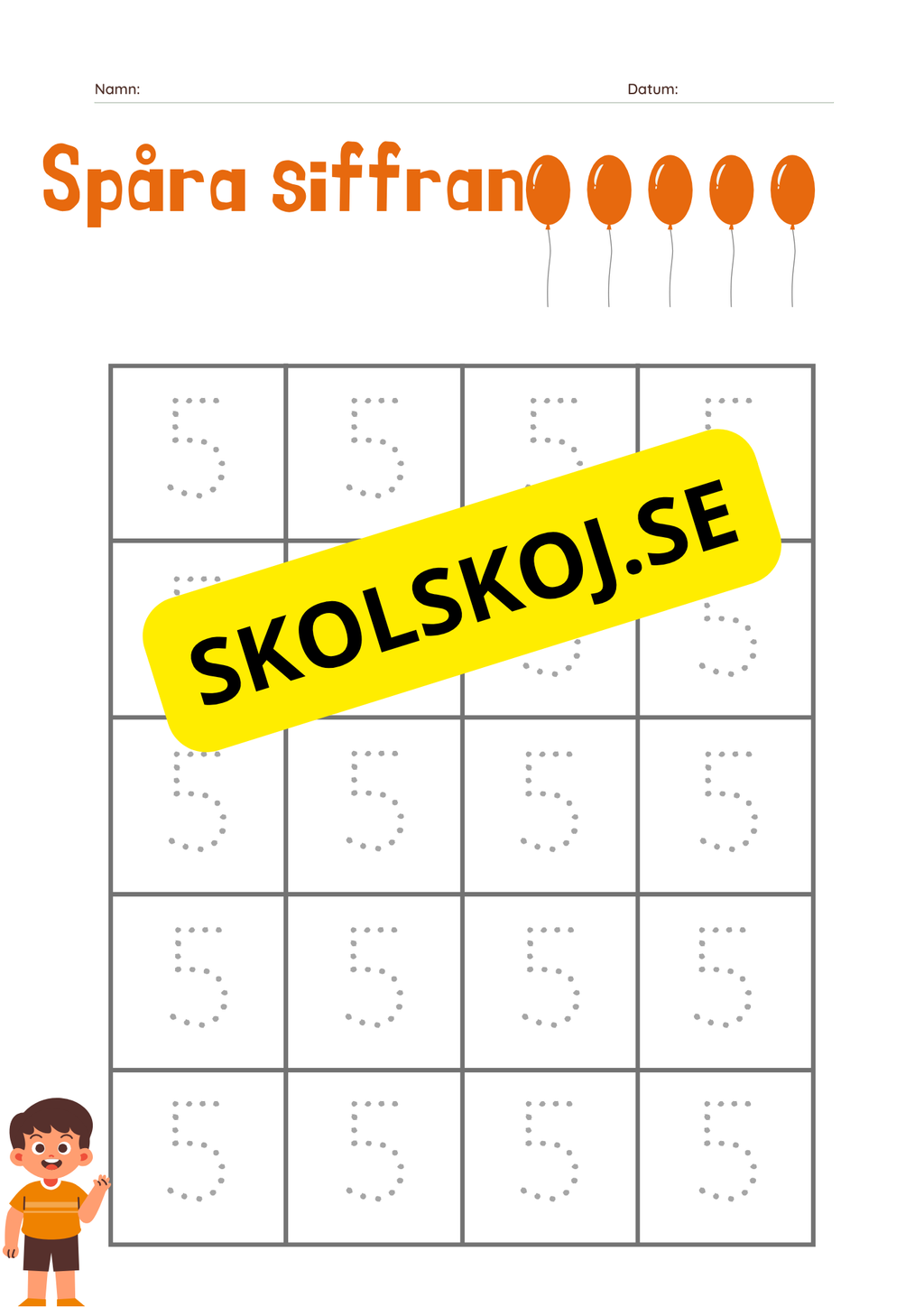 Räkna och skriv tillsammans med Liam