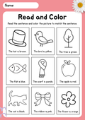 Engelska - Read and color/draw