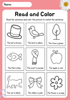 Engelska - Read and color/draw