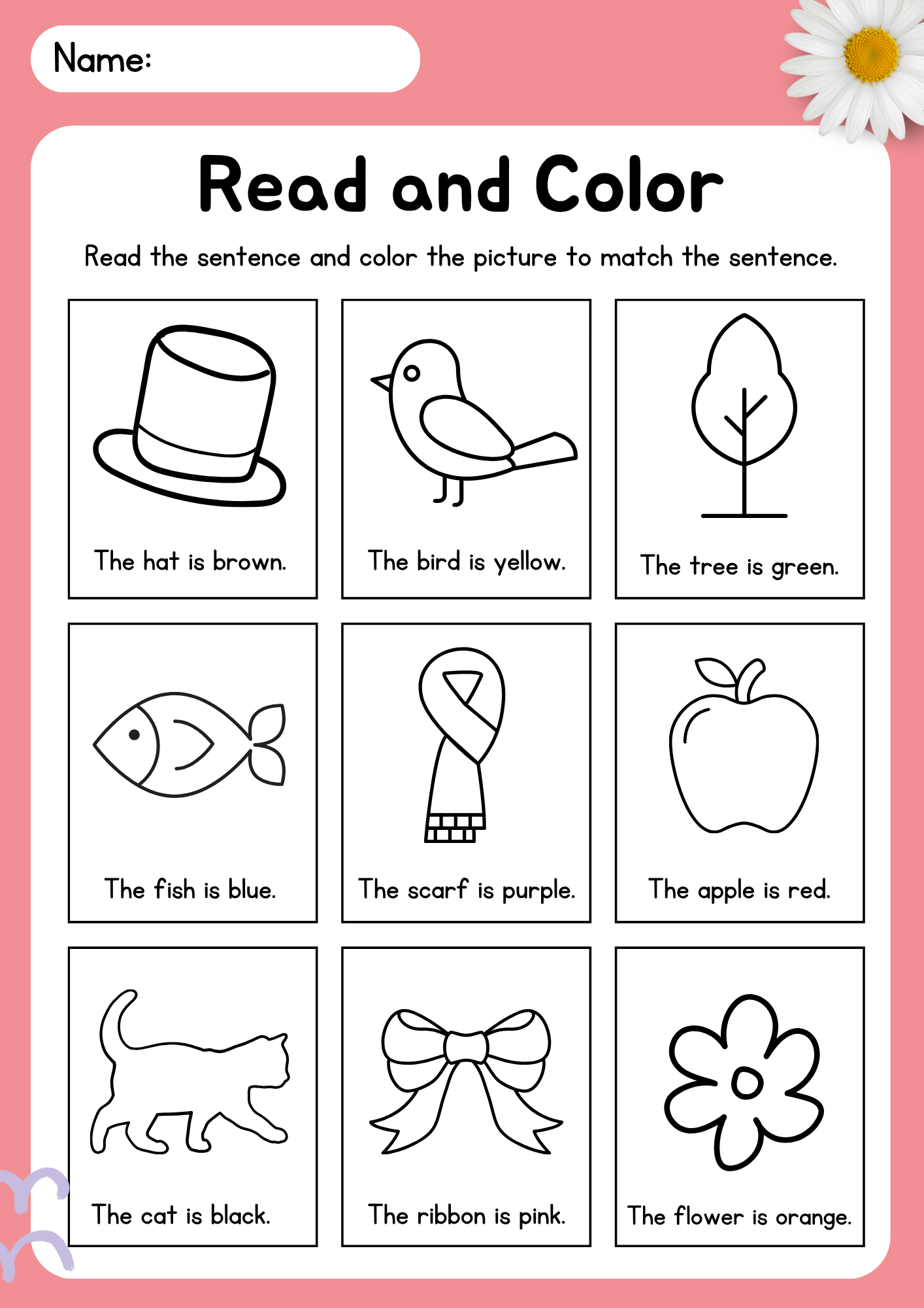 Engelska - Read and color/draw