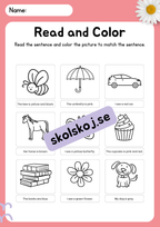 Engelska - Read and color/draw