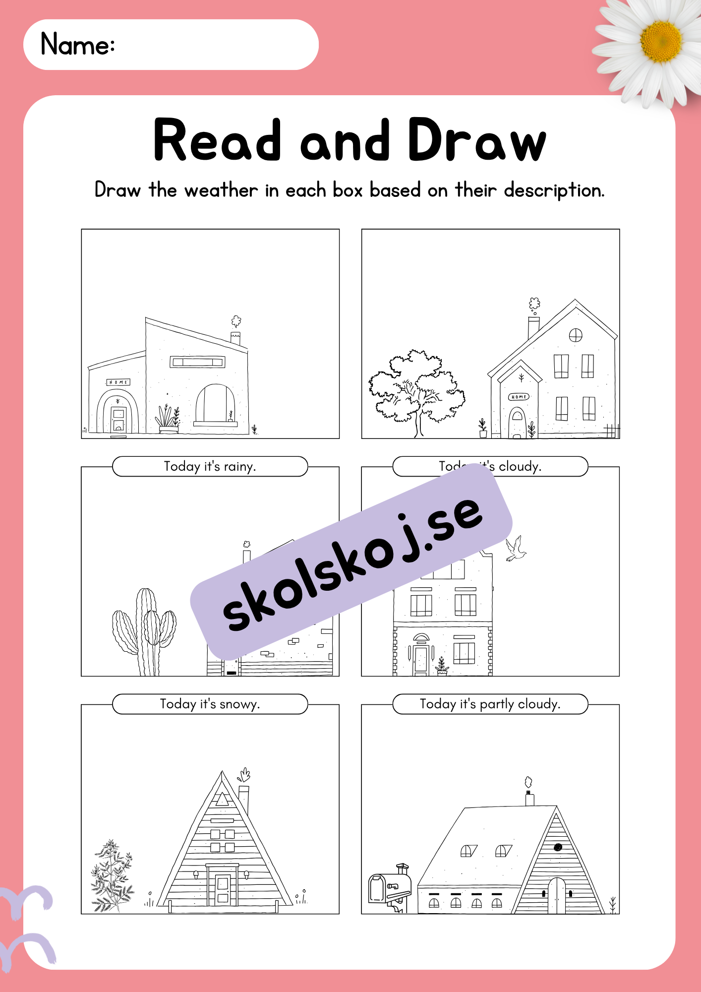 Engelska - Read and color/draw