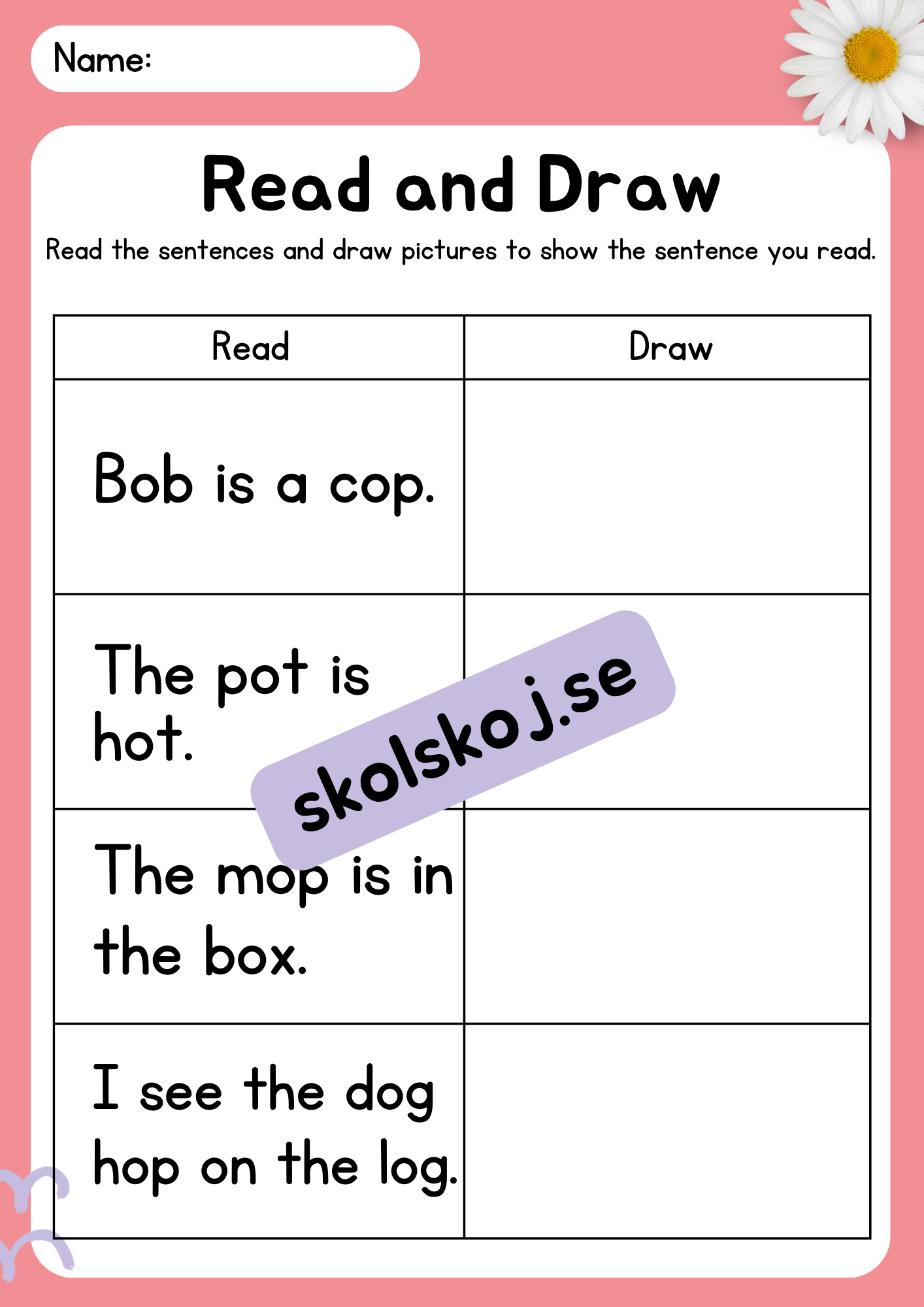 Engelska - Read and color/draw