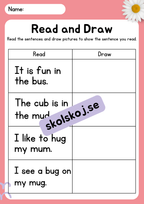 Engelska - Read and color/draw