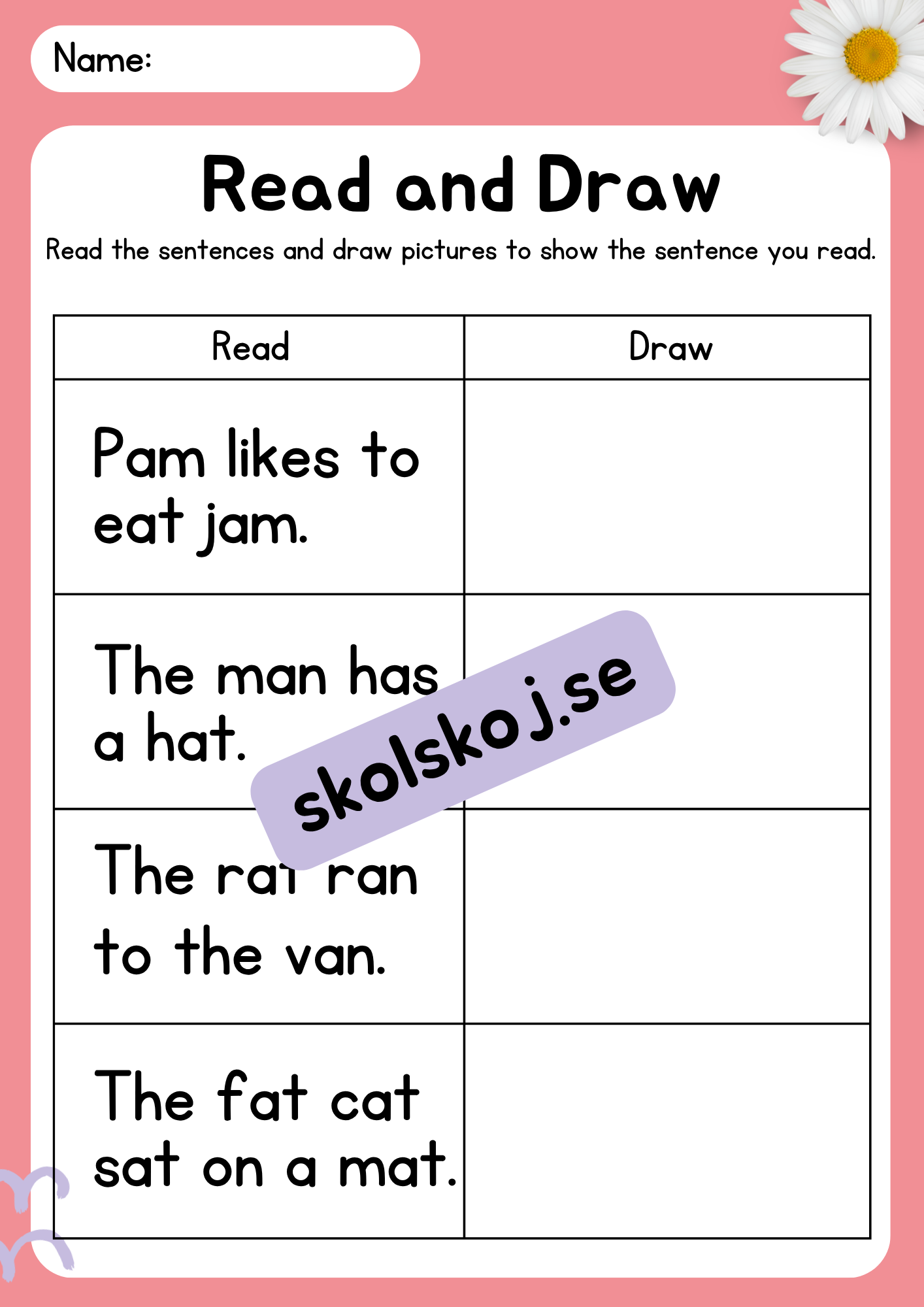 Engelska - Read and color/draw