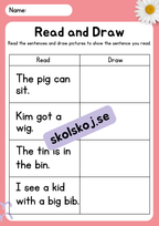 Engelska - Read and color/draw