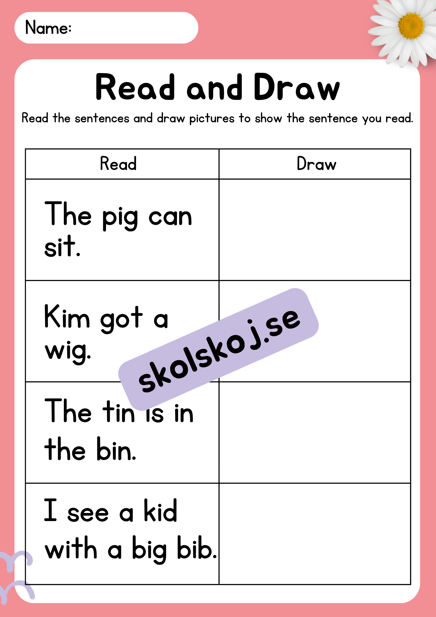 Engelska - Read and color/draw