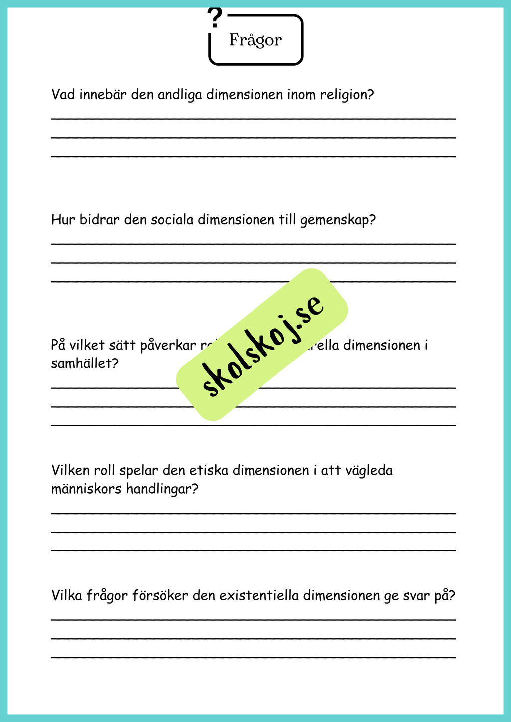 Religionens roll i samhället - Årskurs 4 - 6