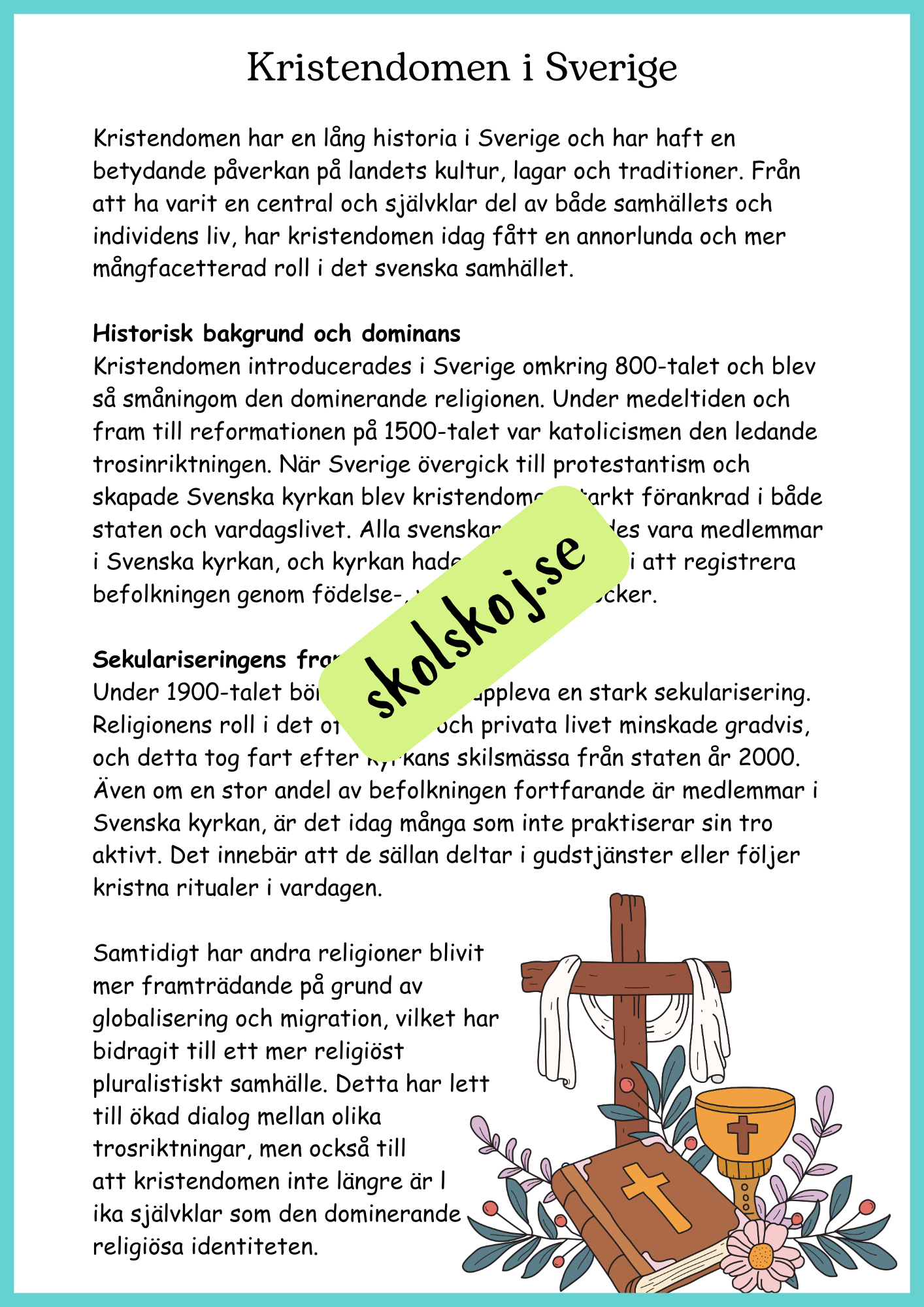 Religionens roll i samhället - Årskurs 4 - 6