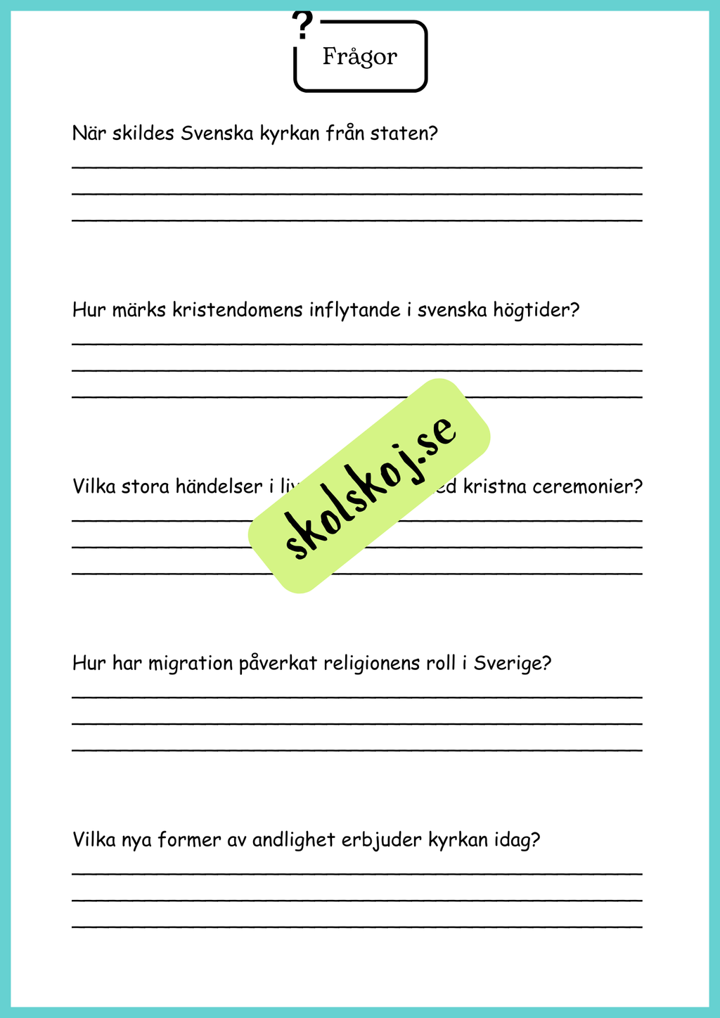 Religionens roll i samhället - Årskurs 4 - 6