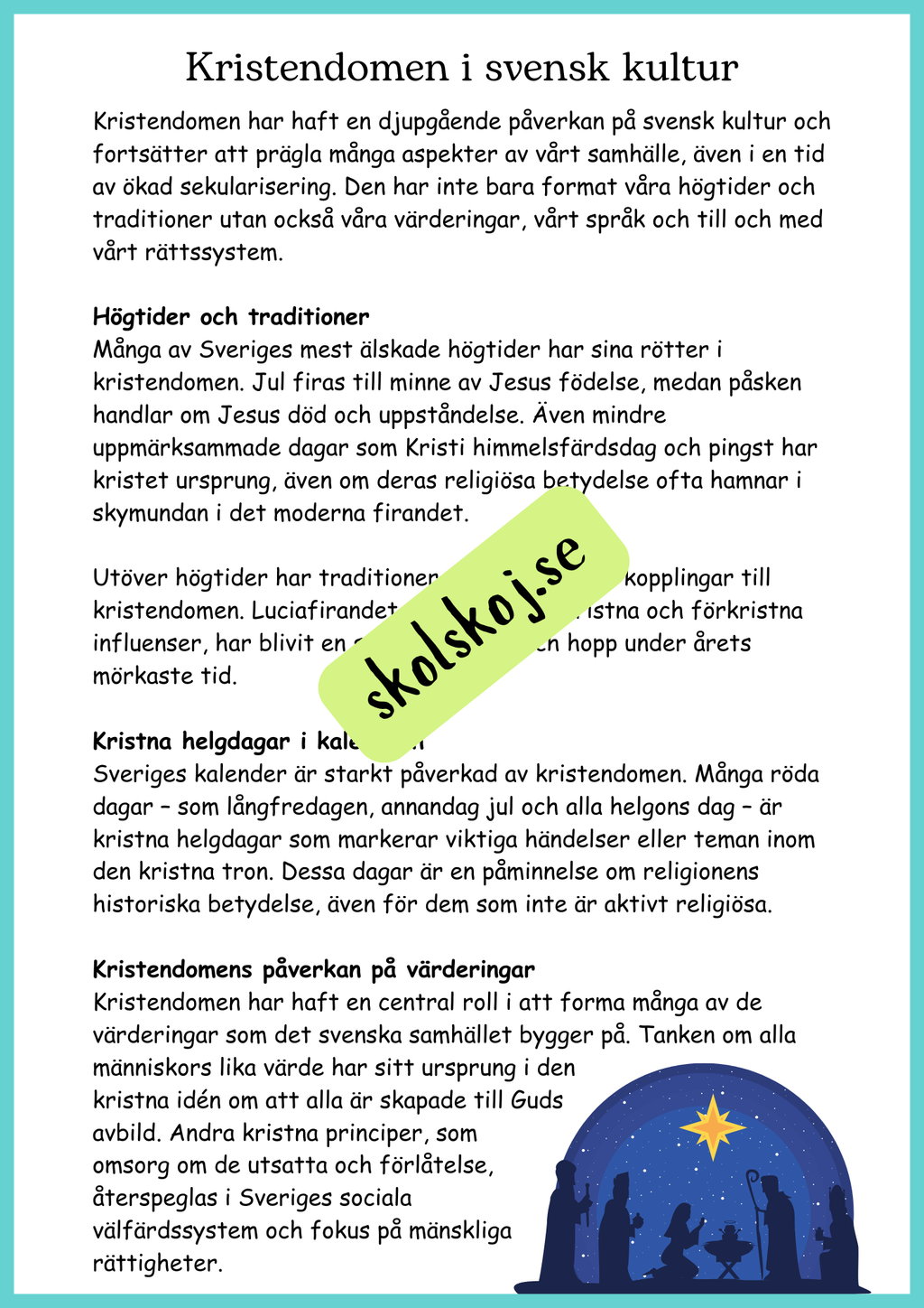 Religionens roll i samhället - Årskurs 4 - 6
