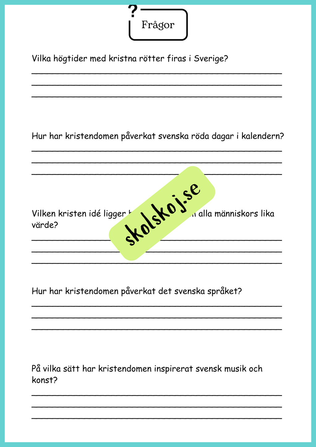 Religionens roll i samhället - Årskurs 4 - 6