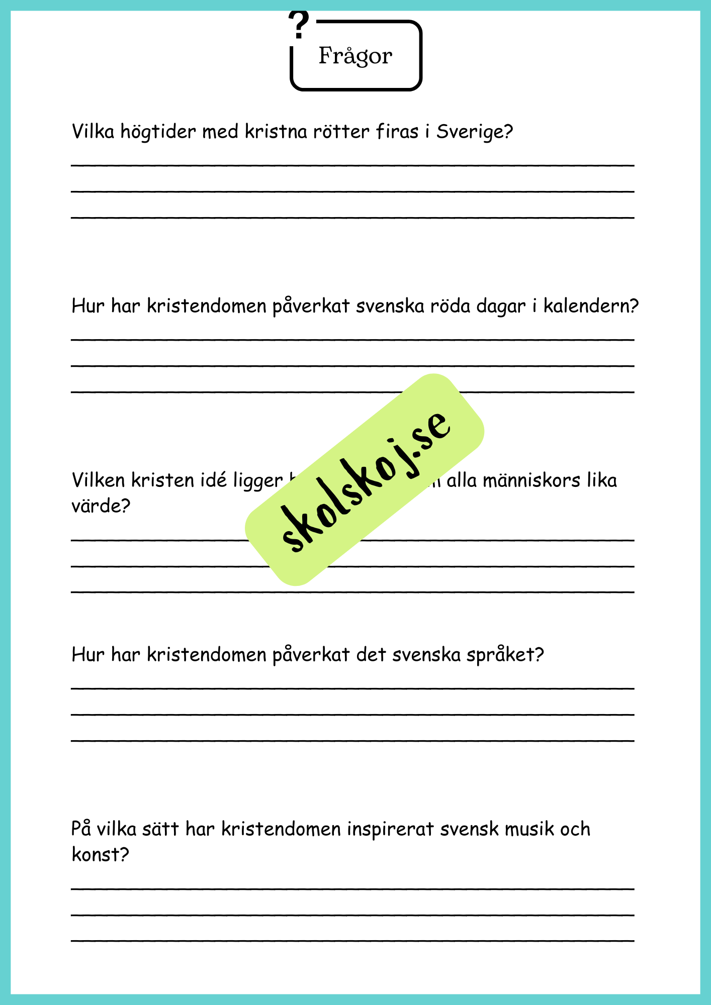 Religionens roll i samhället - Årskurs 4 - 6