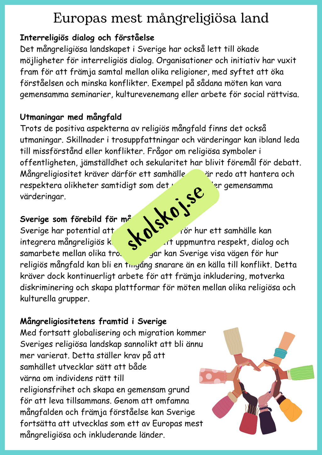 Religionens roll i samhället - Årskurs 4 - 6